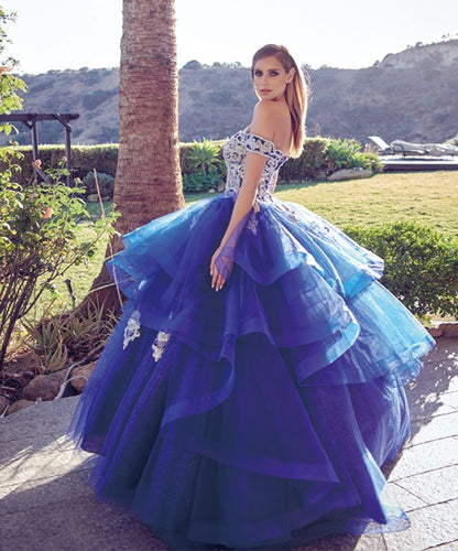 Juliet 1432 Dress Quinceanera Ball Gown Metallic Embroidery Glitter Tulle by DiscountDressShop