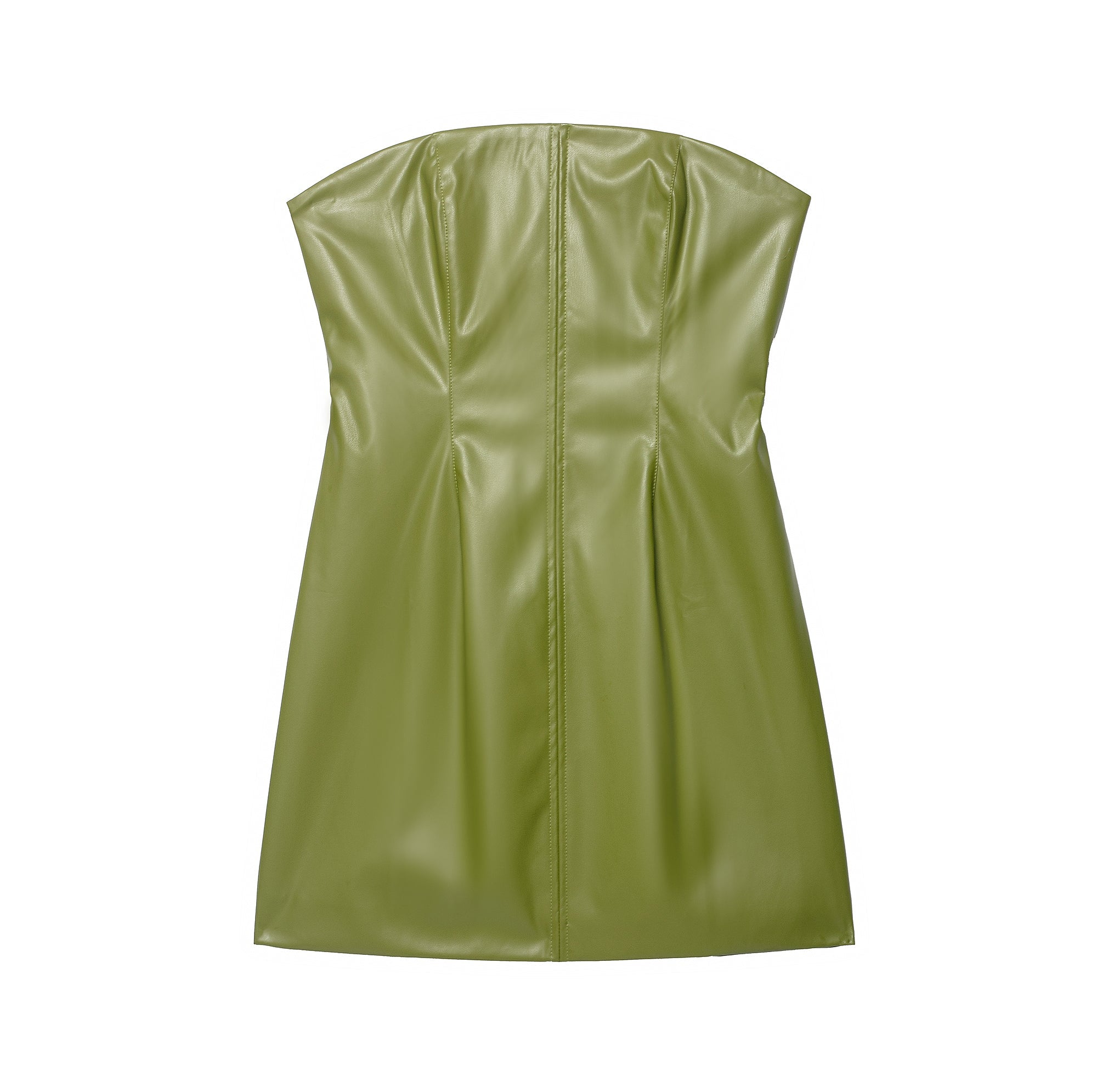 Women Clothing Fall Retro Street Sleeve Leather Dress by Ragazza