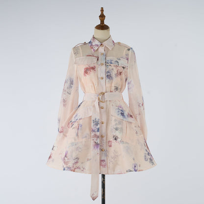 Women Dress Printed Shirt Short Dress Fairy Dress by Ragazza