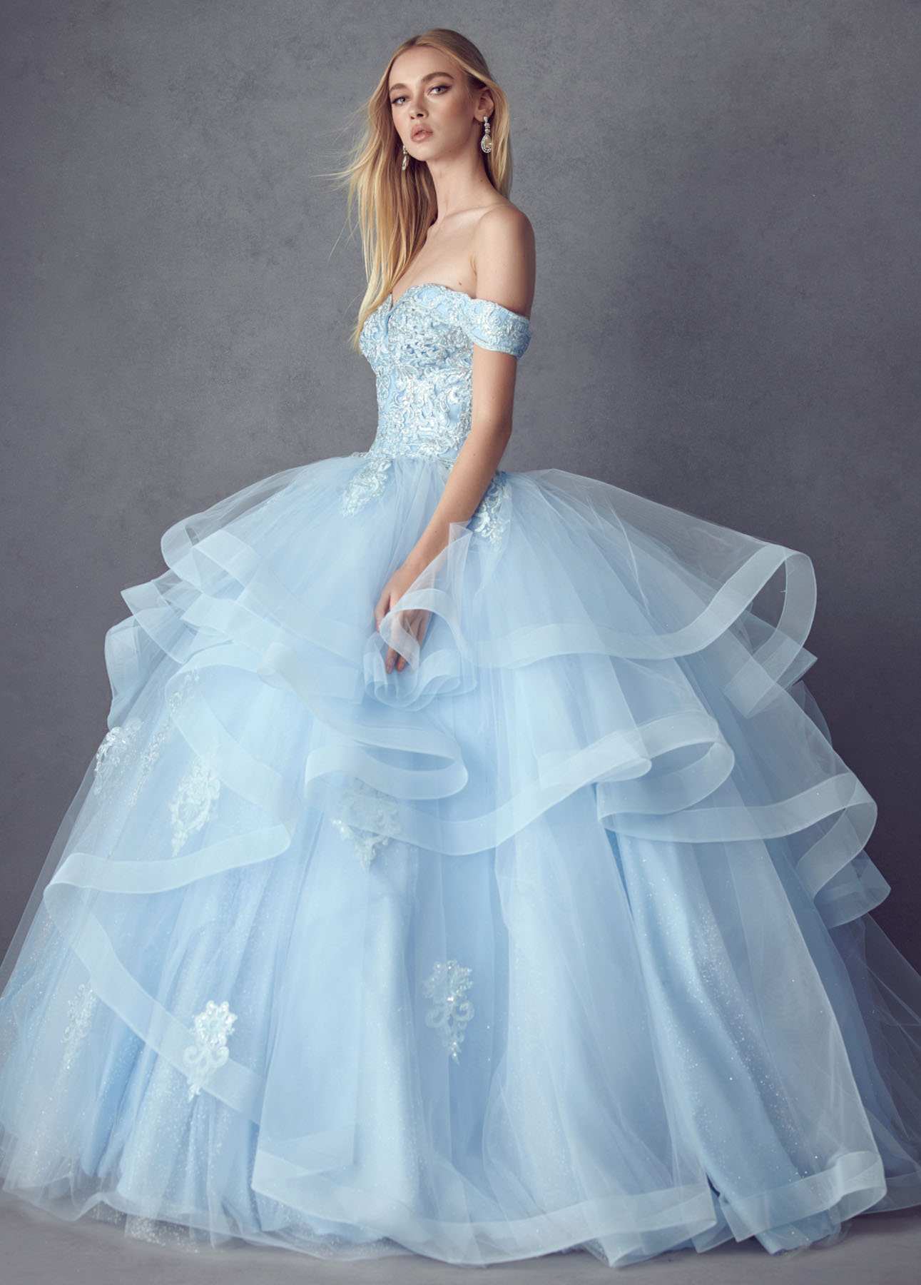 Juliet 1432 Dress Quinceanera Ball Gown Metallic Embroidery Glitter Tulle by DiscountDressShop