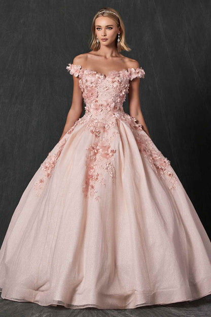 Juliet 1433 Dress Quinceanera Ball Gown 3D Floral Embroidered by DiscountDressShop