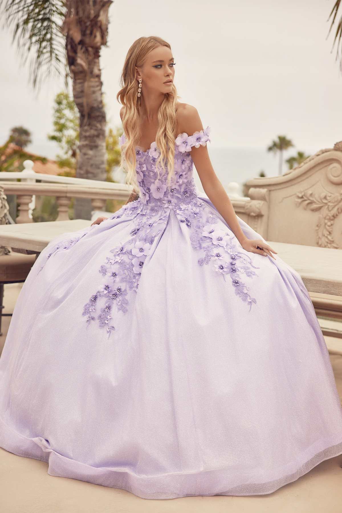 Juliet 1433 Dress Quinceanera Ball Gown 3D Floral Embroidered by DiscountDressShop