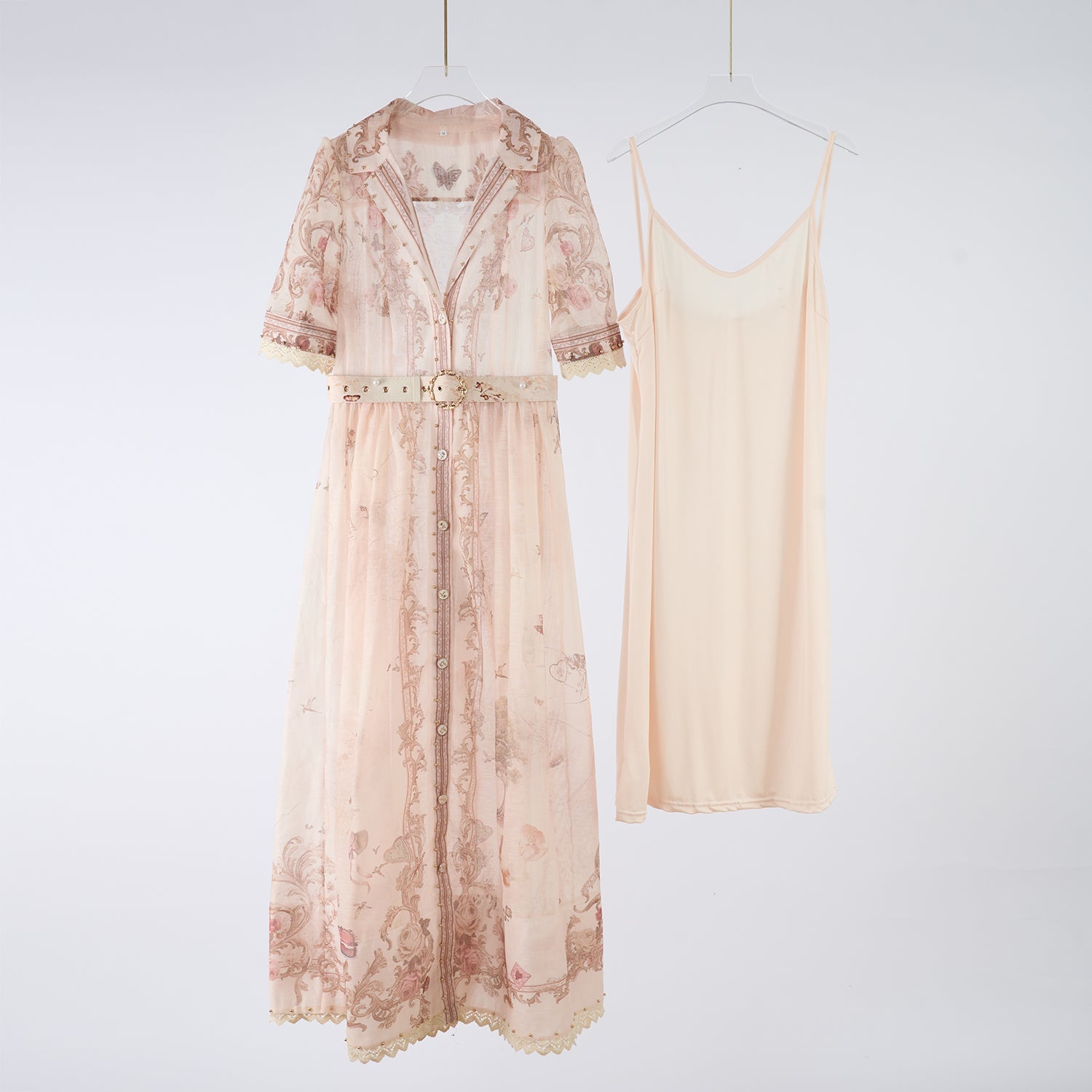 Women Summer Printed Buttons Stand Up Collar Maxi Dress by Ragazza