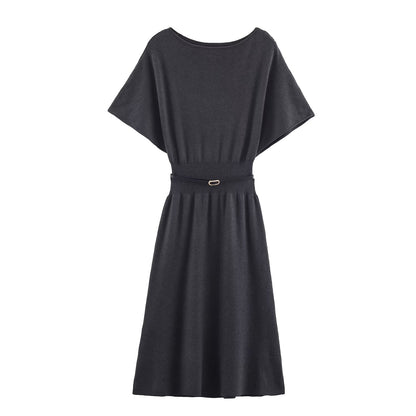 Women with Belt Knitted Mid Length Dress by Ragazza