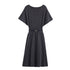 Women with Belt Knitted Mid Length Dress by Ragazza