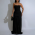 Women Clothing Sexy Backless Dress Mesh Stitching Solid Color Tube Top Dress by Ragazza