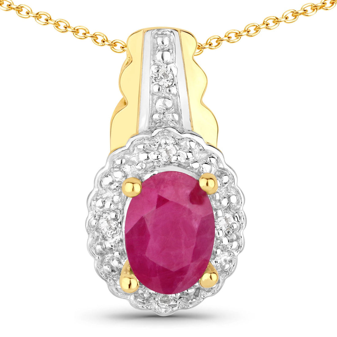 1.94 Carat Genuine Johnson Ruby and White Topaz .925 Sterling Silver Jewelry Set by Bids.com