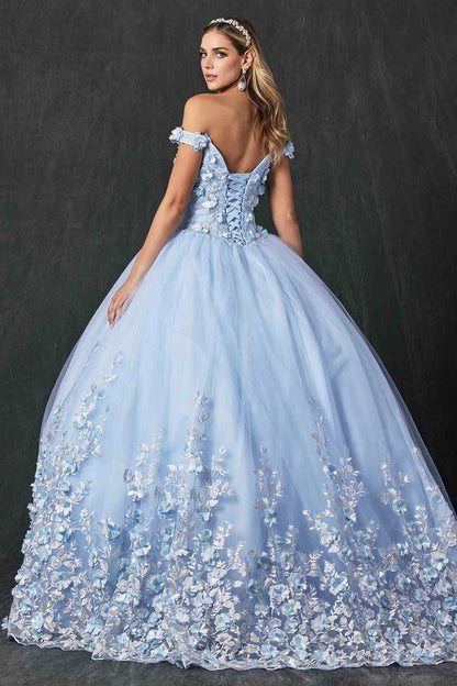 Juliet 1434 Dress Quinceanera Ball Gown 3D Floral Embroidered by DiscountDressShop