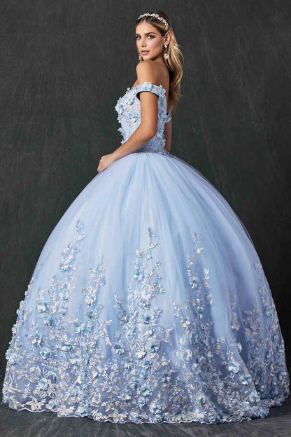 Juliet 1434 Dress Quinceanera Ball Gown 3D Floral Embroidered by DiscountDressShop