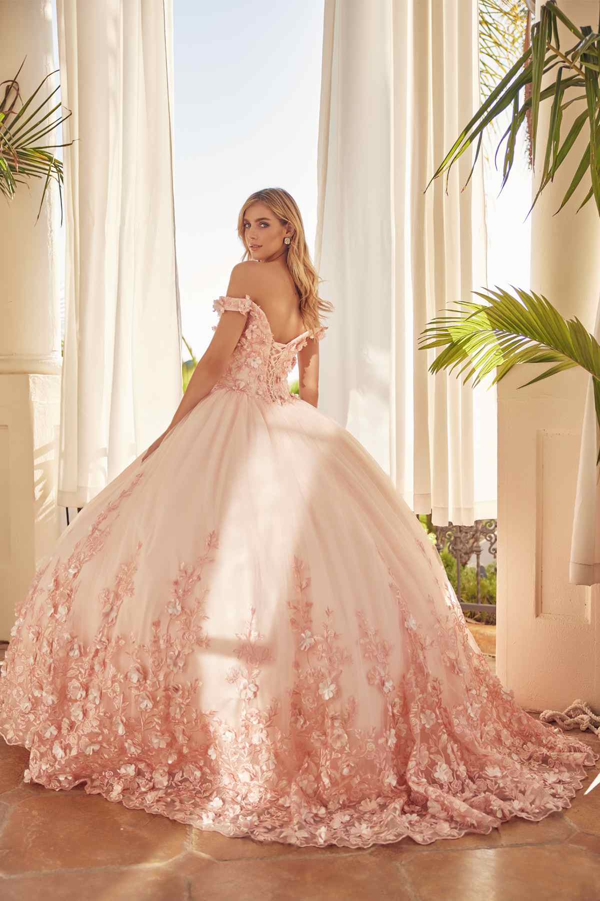 Juliet 1434 Dress Quinceanera Ball Gown 3D Floral Embroidered by DiscountDressShop