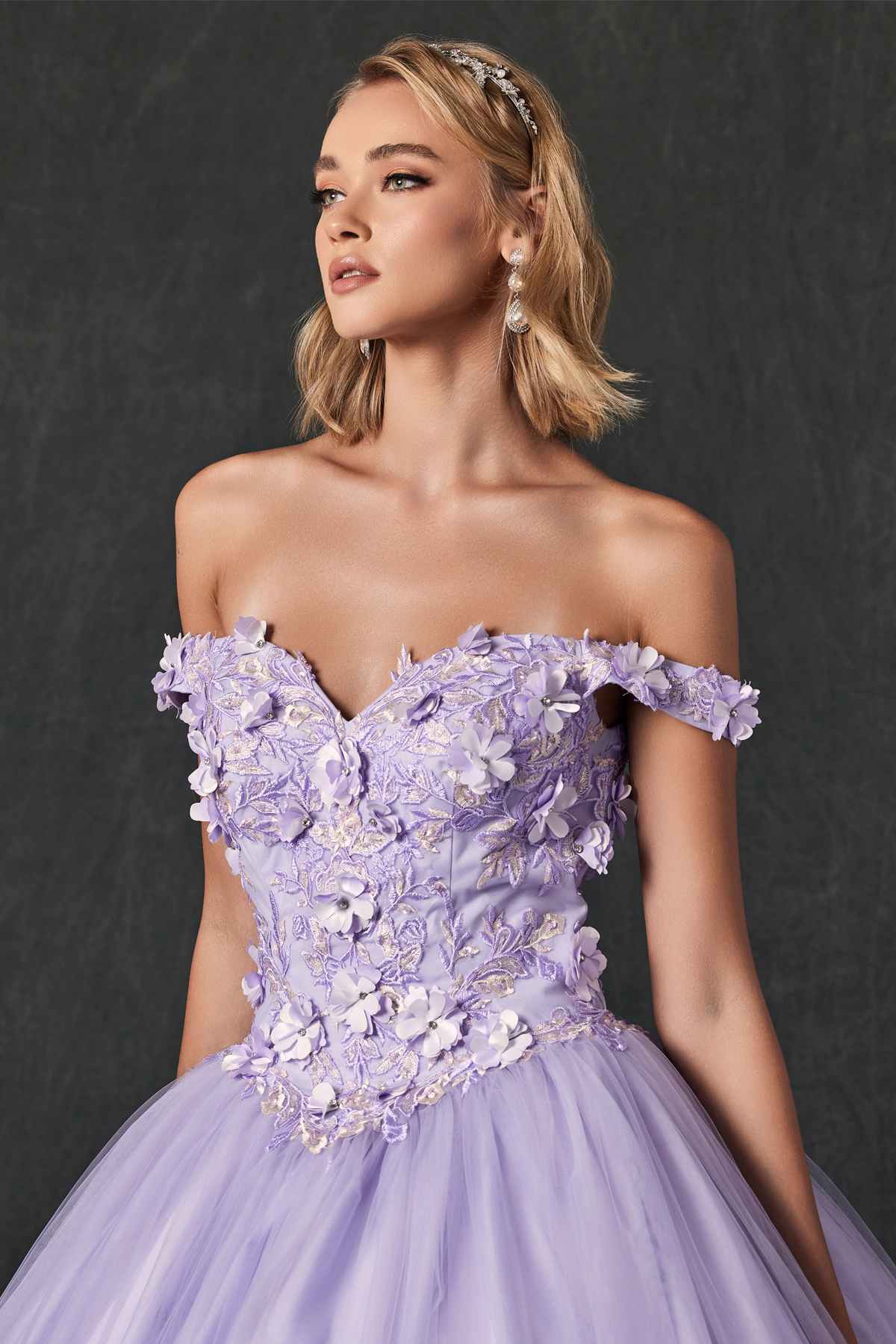Juliet 1434 Dress Quinceanera Ball Gown 3D Floral Embroidered by DiscountDressShop