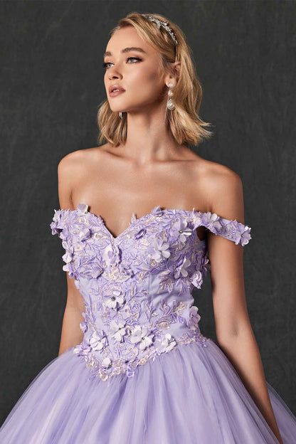 Juliet 1434 Dress Quinceanera Ball Gown 3D Floral Embroidered by DiscountDressShop