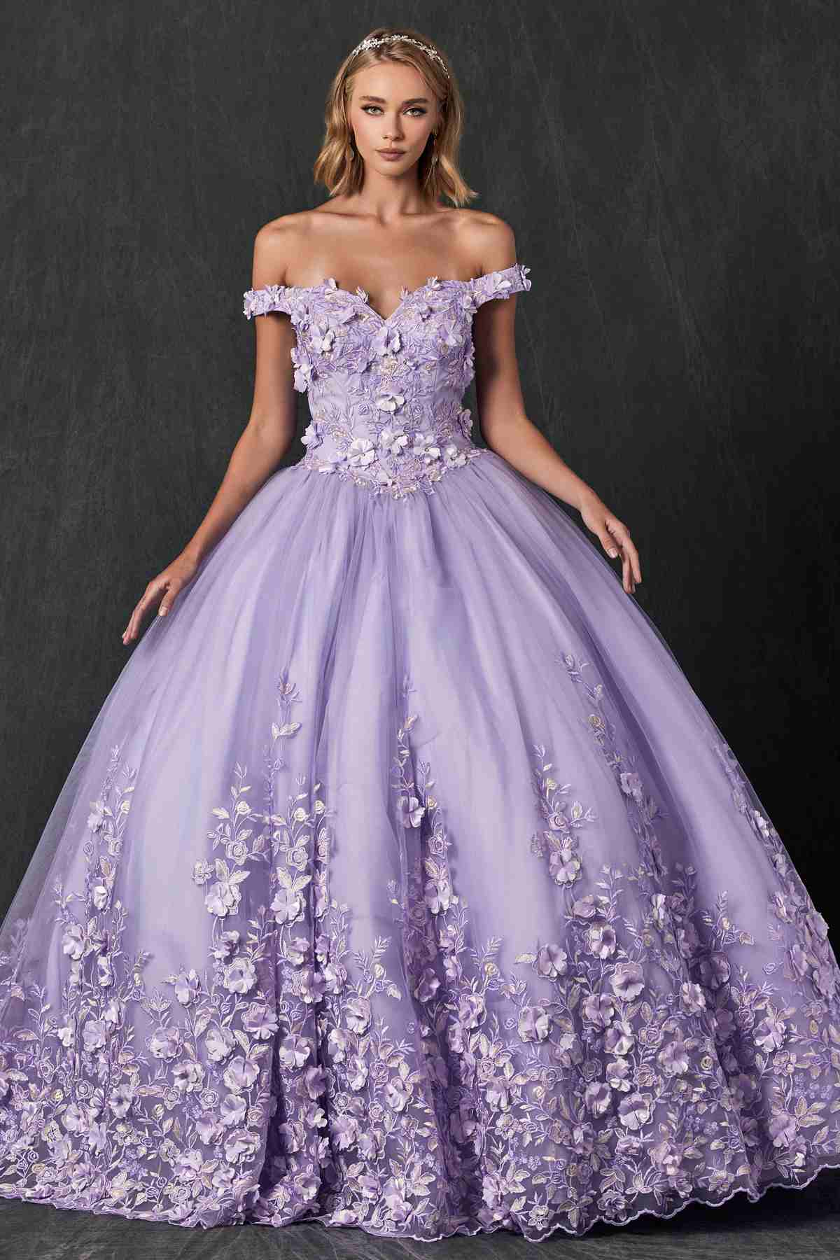 Juliet 1434 Dress Quinceanera Ball Gown 3D Floral Embroidered by DiscountDressShop