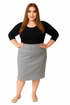 Plus Size Modest Stretch Knee Length Pencil Skirt in Cotton Spandex by Kosher Casual USA