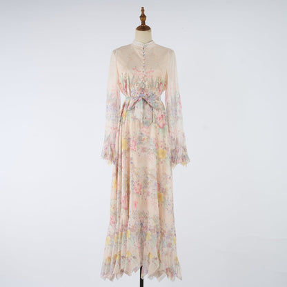 Women Printed Button Up Long Dress by Ragazza
