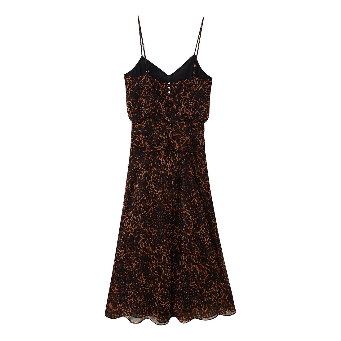 Women Clothing Autumn Lightly Mature Animal Print Midi Strap Dress by Ragazza