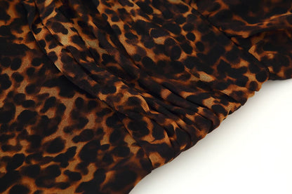 Women Clothing Autumn Lightly Mature Animal Print Midi Strap Dress by Ragazza