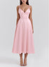 V neck Sexy Design Maxi Dress Court Dopamine Wear Strap Dress for Women by Ragazza
