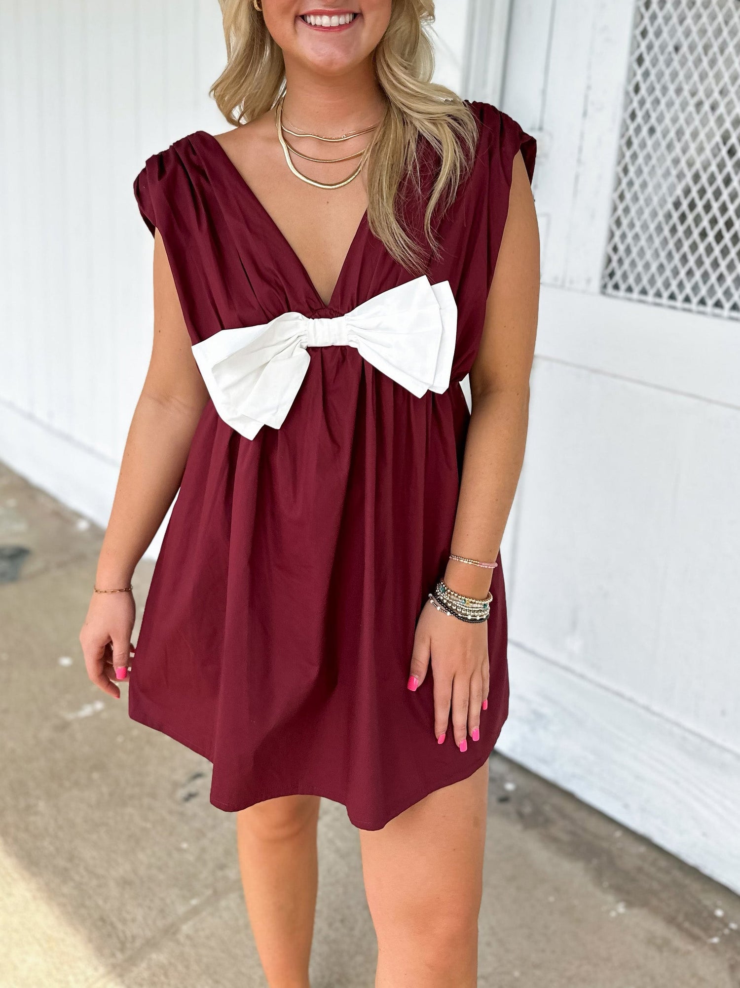 Ladies Ball Character Satin Bow Backless Ruffled Dress Short Dress by Ragazza