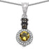 1.00 Carat Genuine Citrine, Champagne Diamond & White Diamond .925 Sterling Silver Pendant by Bids.com