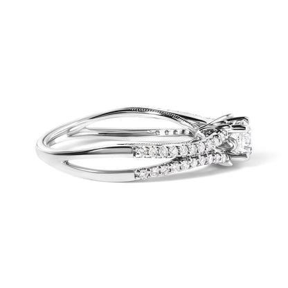 14K White Gold 5/8 Cttw Diamond Split Shank Engagement Ring (G-H Color, VS2-SI1 Clarity) - Size 7 by Bids.com