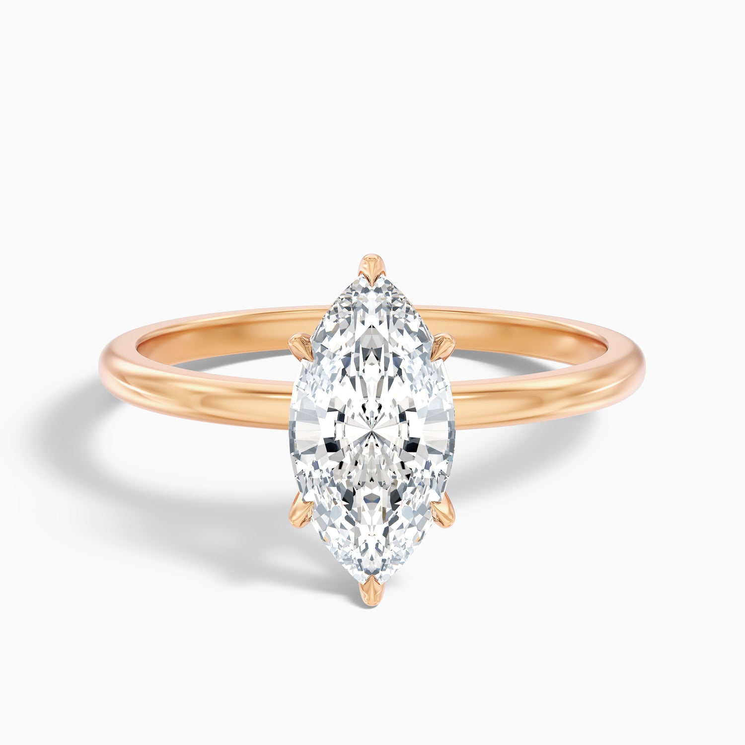 Quinn 2.5 Carat Marquise Cut Solitaire Moissanite Engagement Ring in 10k Yellow Gold
