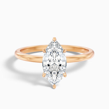 Quinn 1.5 Carat Marquise Cut Solitaire Moissanite Engagement Ring in 18k Rose Gold  DestGlow