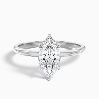 Quinn 2 Carat Marquise Cut Solitaire Moissanite Engagement Ring in 18k Yellow Gold