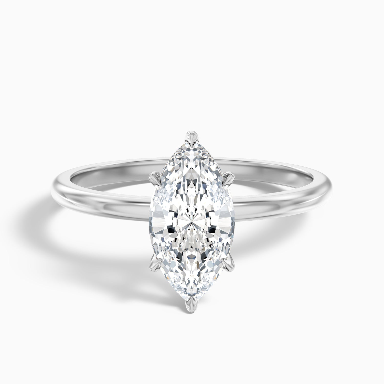 Quinn 4.5 Carat Marquise Cut Solitaire Moissanite Engagement Ring in 14k Yellow Gold  DestGlow