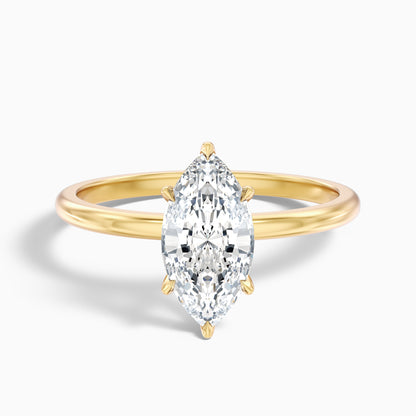 Jean 4 Carat 6 Prong Marquise Cut Lab Grown Diamond Ring in 925 Sterling Silver