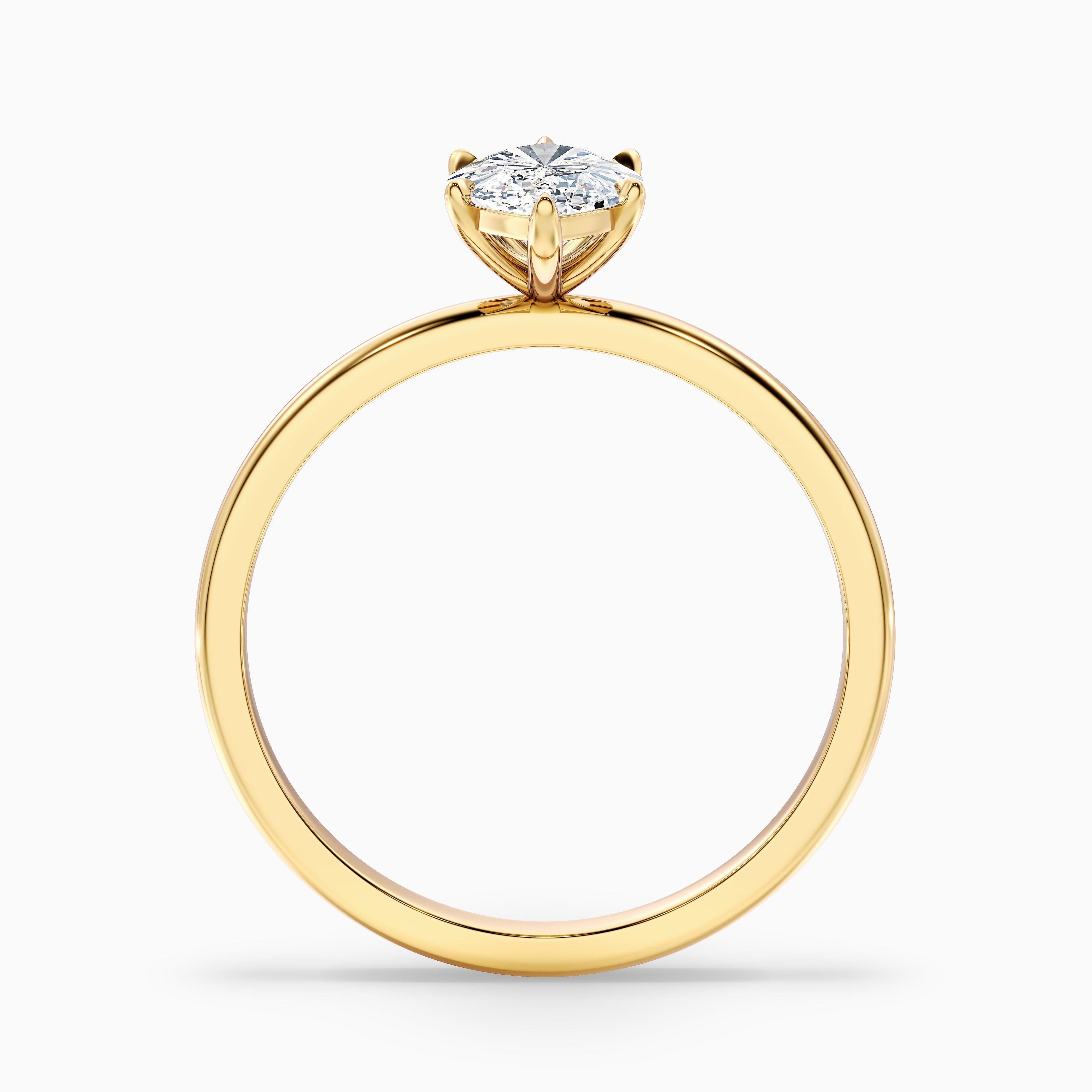 Quinn 3 Carat Marquise Cut Solitaire Moissanite Engagement Ring in 10k White Gold