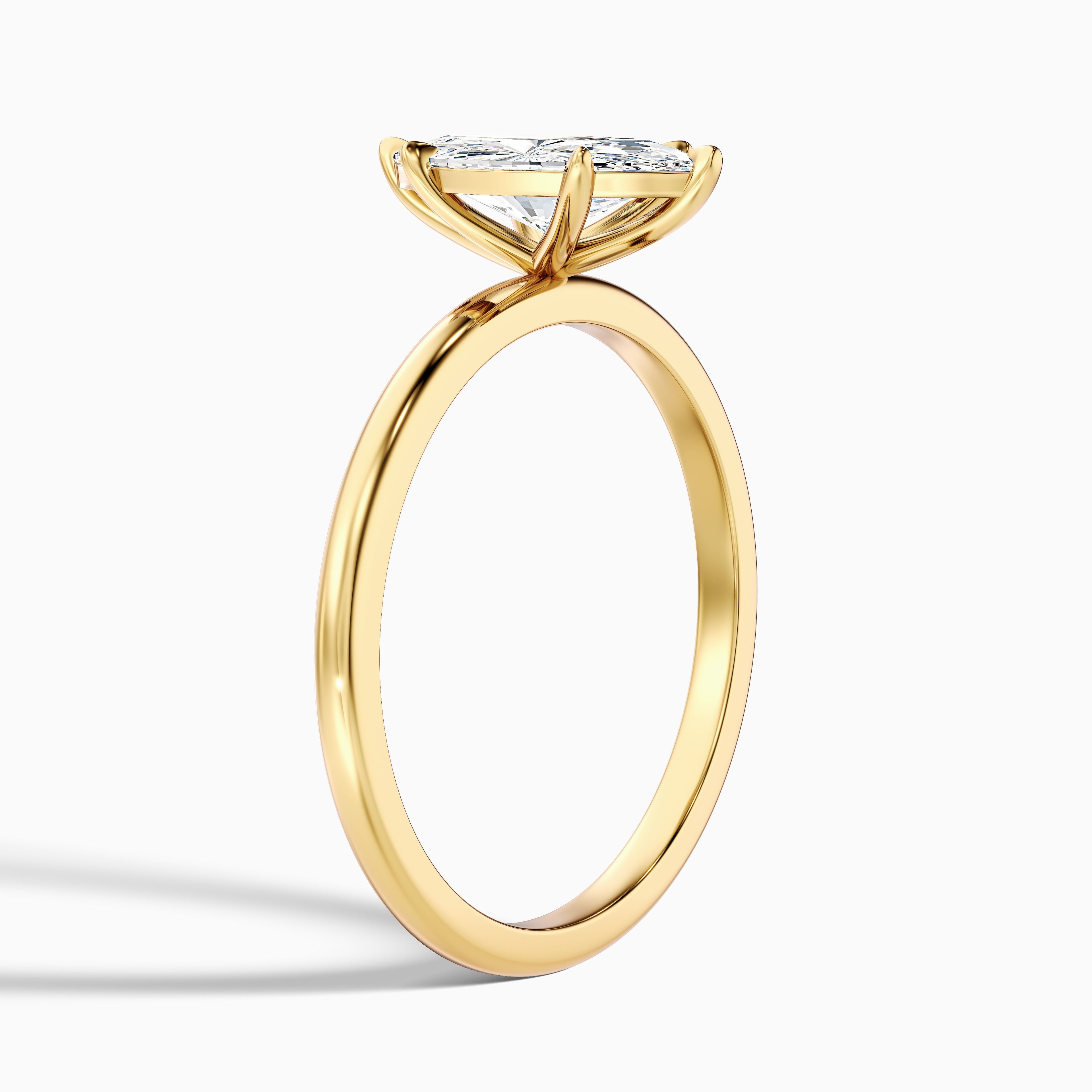 Jean 2 Carat 6 Prong Marquise Cut Lab Grown Diamond Ring in 10k Yellow Gold