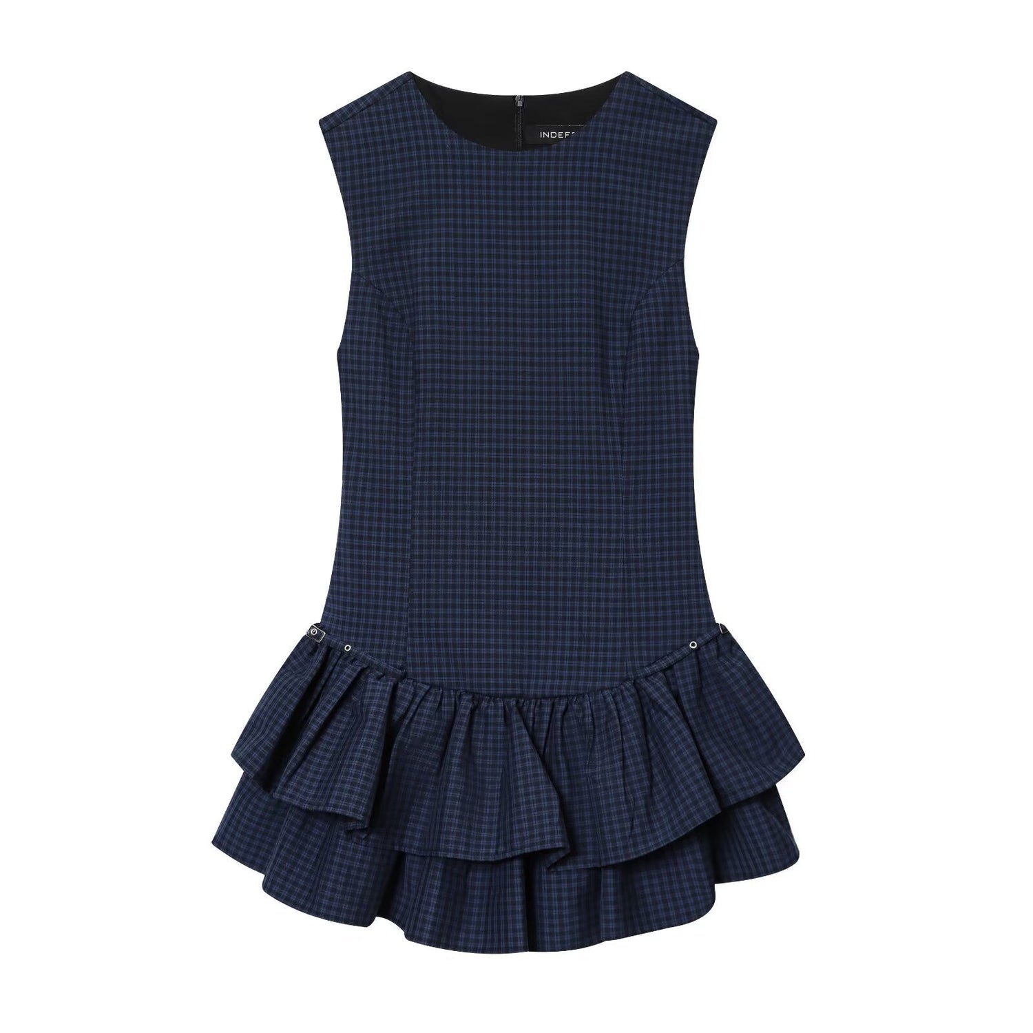 Women Clothing Autumn Sweet Romantic Plaid Laminated Decoration Short Dress by Ragazza