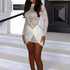 Autumn Lace Sexy See through Hollow Out Cutout round Neck Long Sleeve Narrow Dress by Ragazza