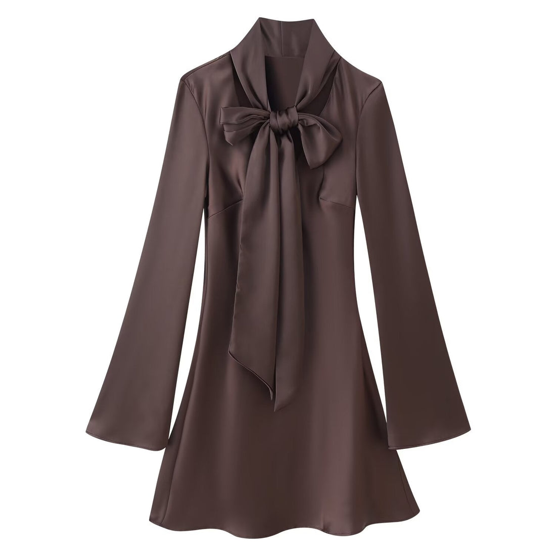 Autumn Women Coat Silk Satin Texture Scarf Dress by Ragazza