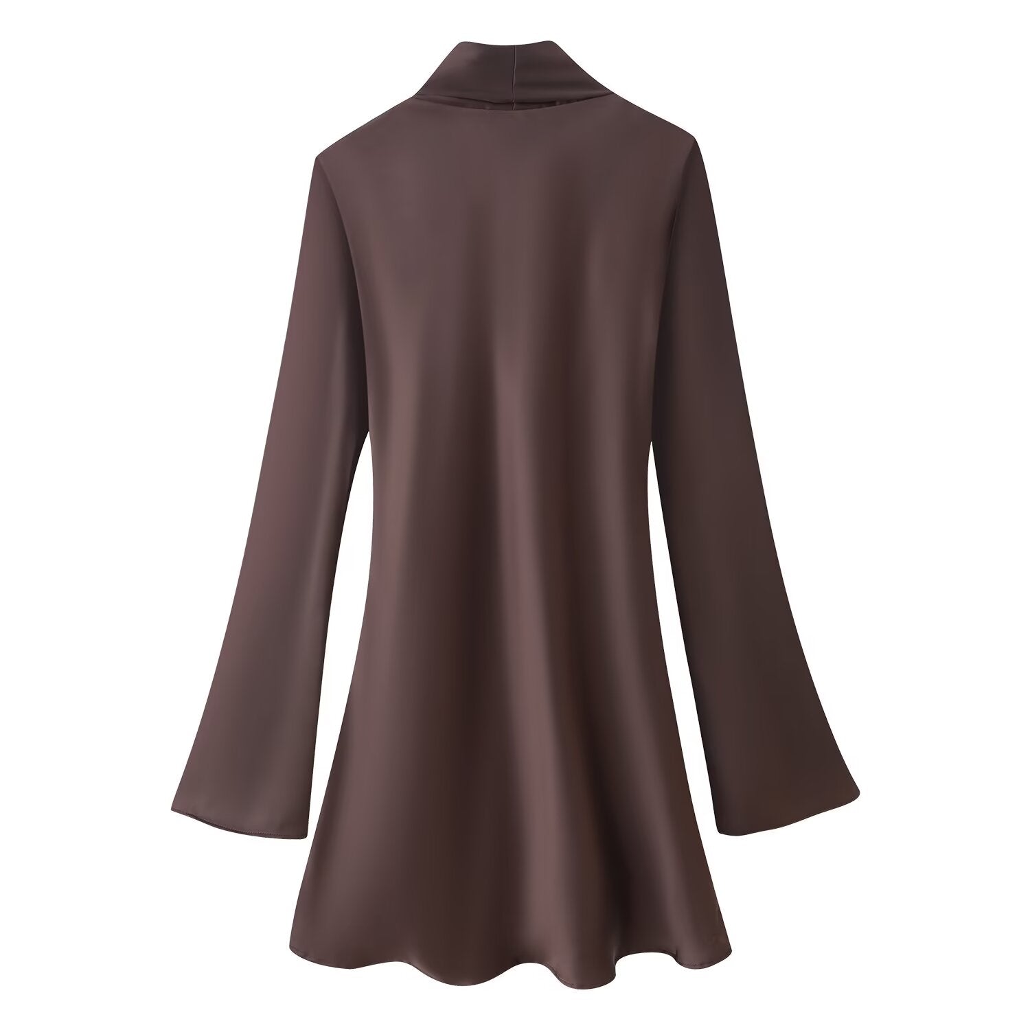 Autumn Women Coat Silk Satin Texture Scarf Dress by Ragazza