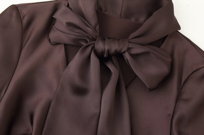 Autumn Women Coat Silk Satin Texture Scarf Dress by Ragazza