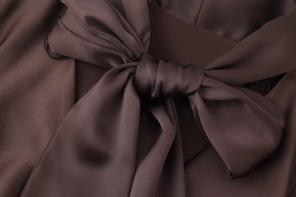 Autumn Women Coat Silk Satin Texture Scarf Dress by Ragazza