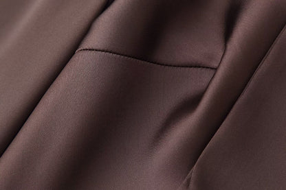 Autumn Women Coat Silk Satin Texture Scarf Dress by Ragazza