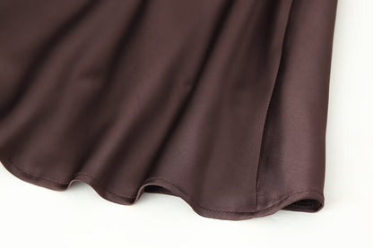Autumn Women Coat Silk Satin Texture Scarf Dress by Ragazza