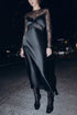 Women Clothing Winter Sexy Long Sleeve Lace Stitching Dress by Ragazza