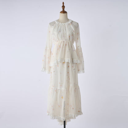 Woman Dress With Ruffled Edge Trim by Ragazza
