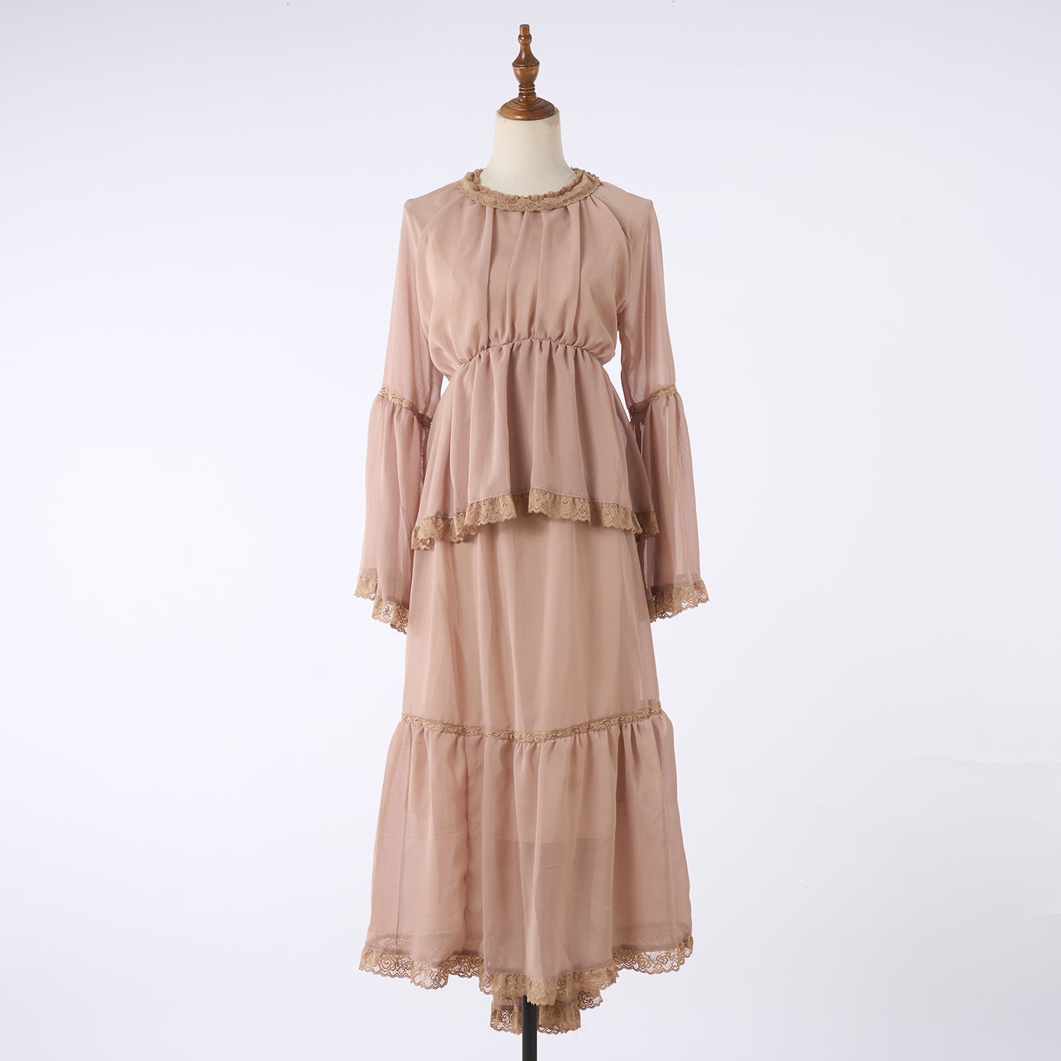 Woman Dress With Ruffled Edge Trim by Ragazza
