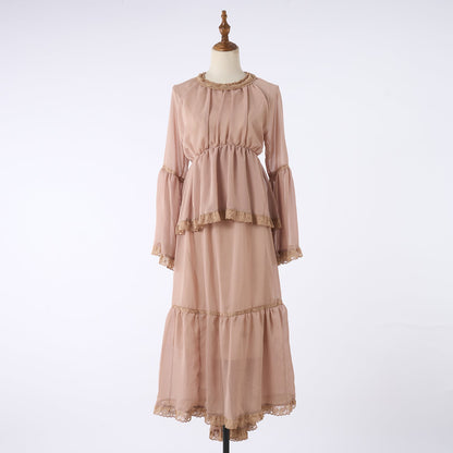 Woman Dress With Ruffled Edge Trim by Ragazza