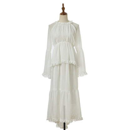 Woman Dress With Ruffled Edge Trim by Ragazza
