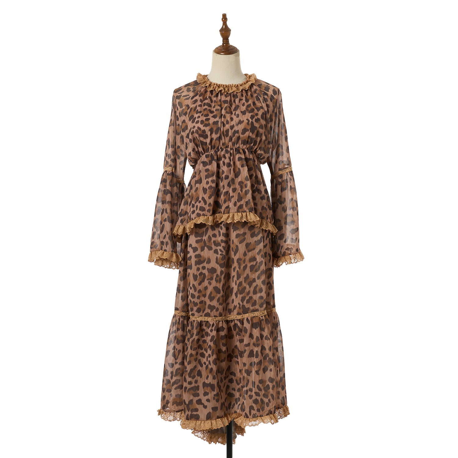 Woman Dress With Ruffled Edge Trim by Ragazza