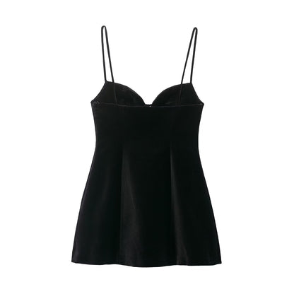 Women Clothing Summer Fluffy Hem Camisole Short Dress by Ragazza