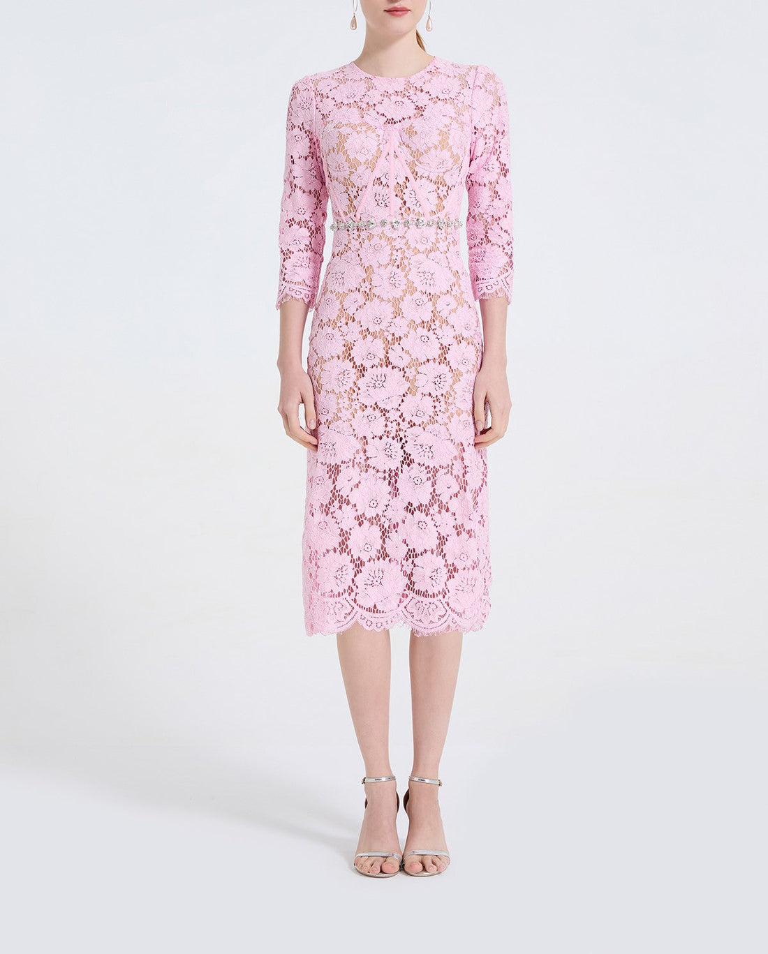 Women Lace Fishbone Beaded Dress A Fitted And Hourglass Shaped Dress by Ragazza