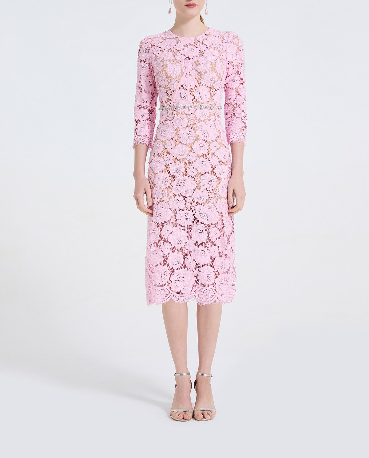 Women Lace Fishbone Beaded Dress A Fitted And Hourglass Shaped Dress by Ragazza