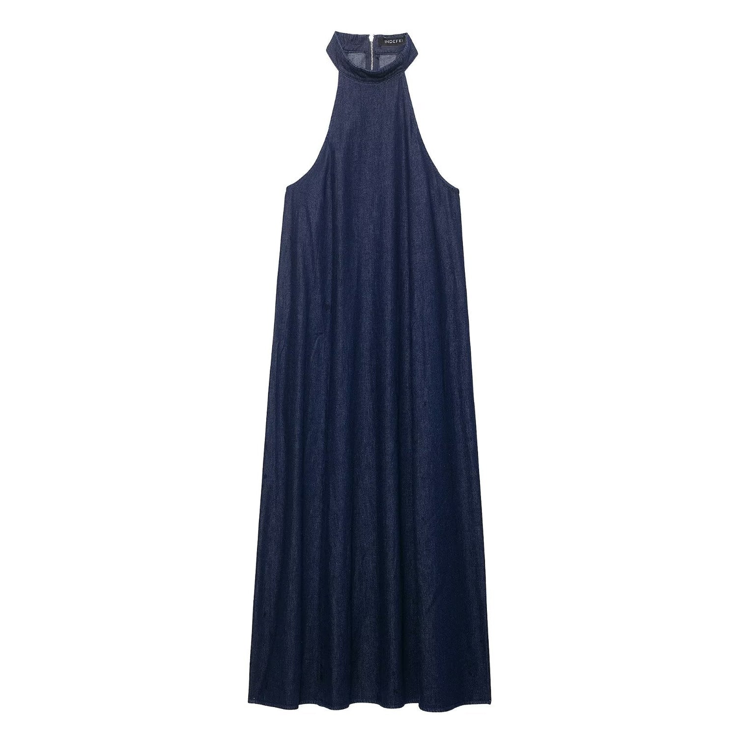 Autumn Casual Women Clothing Hanging Collar Denim Dress by Ragazza